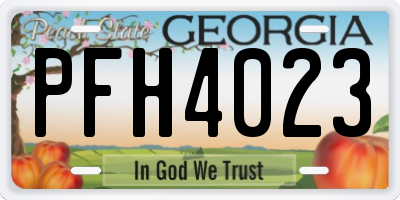 GA license plate PFH4023