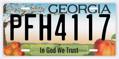GA license plate PFH4117