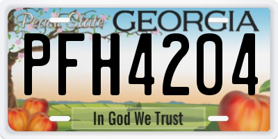 GA license plate PFH4204