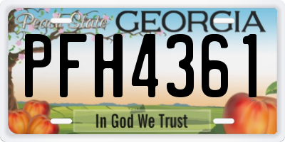GA license plate PFH4361
