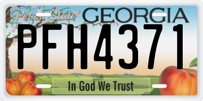 GA license plate PFH4371