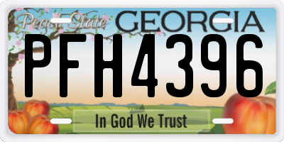 GA license plate PFH4396