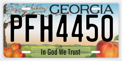 GA license plate PFH4450