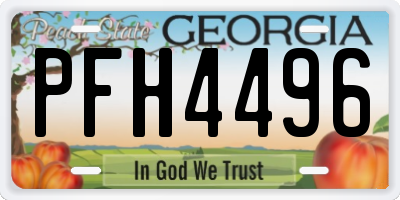 GA license plate PFH4496