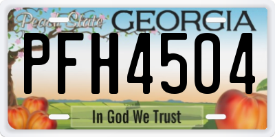 GA license plate PFH4504