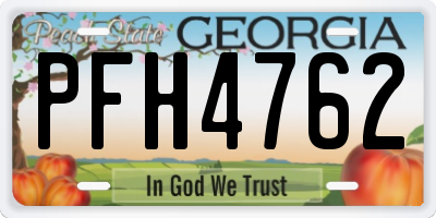 GA license plate PFH4762