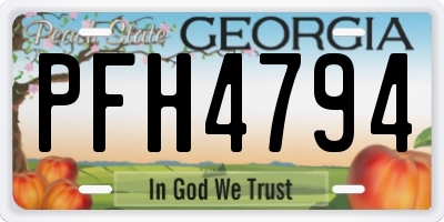GA license plate PFH4794