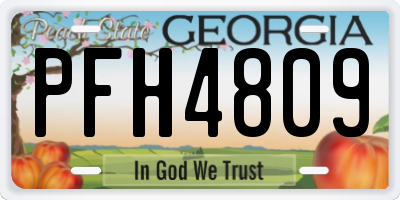 GA license plate PFH4809