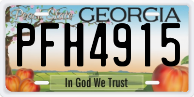 GA license plate PFH4915