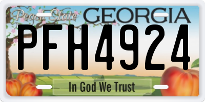 GA license plate PFH4924