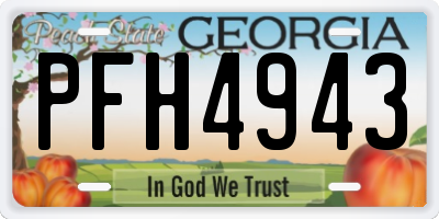 GA license plate PFH4943