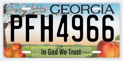GA license plate PFH4966