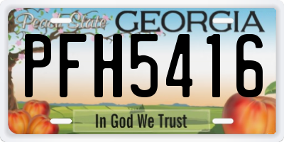 GA license plate PFH5416