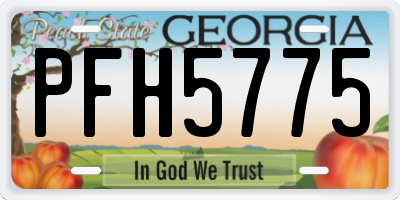GA license plate PFH5775