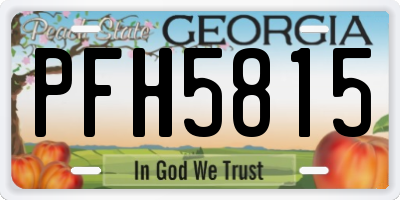 GA license plate PFH5815