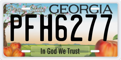 GA license plate PFH6277