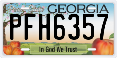 GA license plate PFH6357