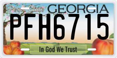 GA license plate PFH6715