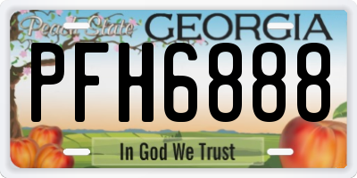 GA license plate PFH6888