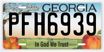 GA license plate PFH6939