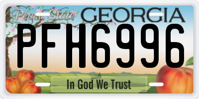 GA license plate PFH6996