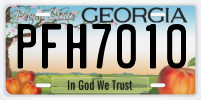 GA license plate PFH7010