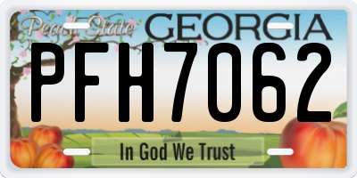 GA license plate PFH7062