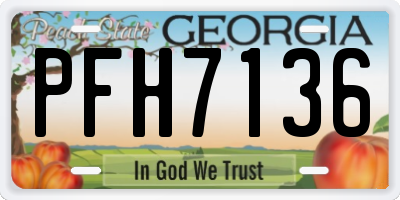GA license plate PFH7136