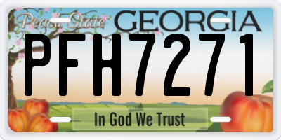 GA license plate PFH7271