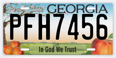 GA license plate PFH7456