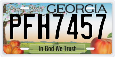 GA license plate PFH7457