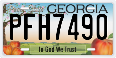 GA license plate PFH7490