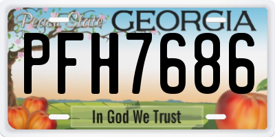 GA license plate PFH7686