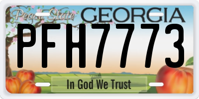 GA license plate PFH7773