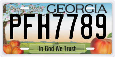 GA license plate PFH7789