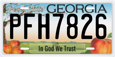 GA license plate PFH7826