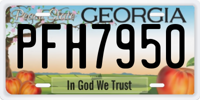 GA license plate PFH7950