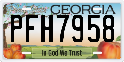 GA license plate PFH7958