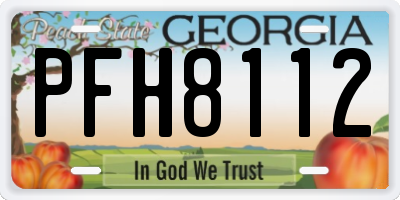 GA license plate PFH8112