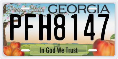 GA license plate PFH8147