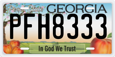 GA license plate PFH8333