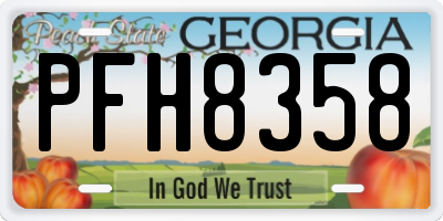 GA license plate PFH8358