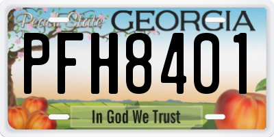 GA license plate PFH8401