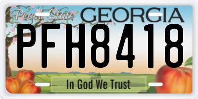 GA license plate PFH8418