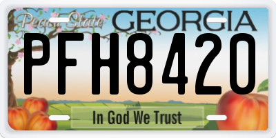 GA license plate PFH8420