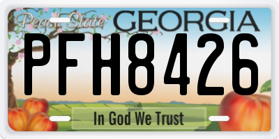 GA license plate PFH8426