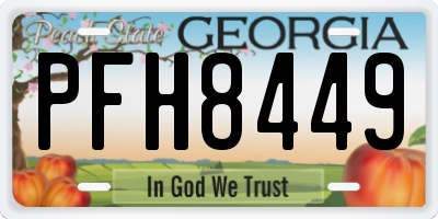 GA license plate PFH8449