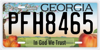 GA license plate PFH8465