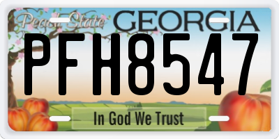 GA license plate PFH8547