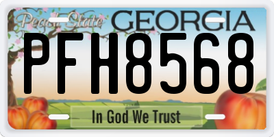 GA license plate PFH8568